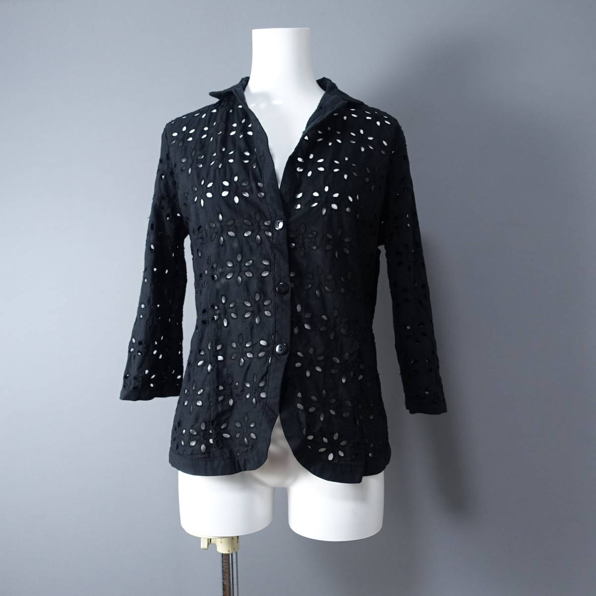 Otto/オットー/L/七分丈 シャツ/ブラック/黒/レディース/ブラウス拍卖