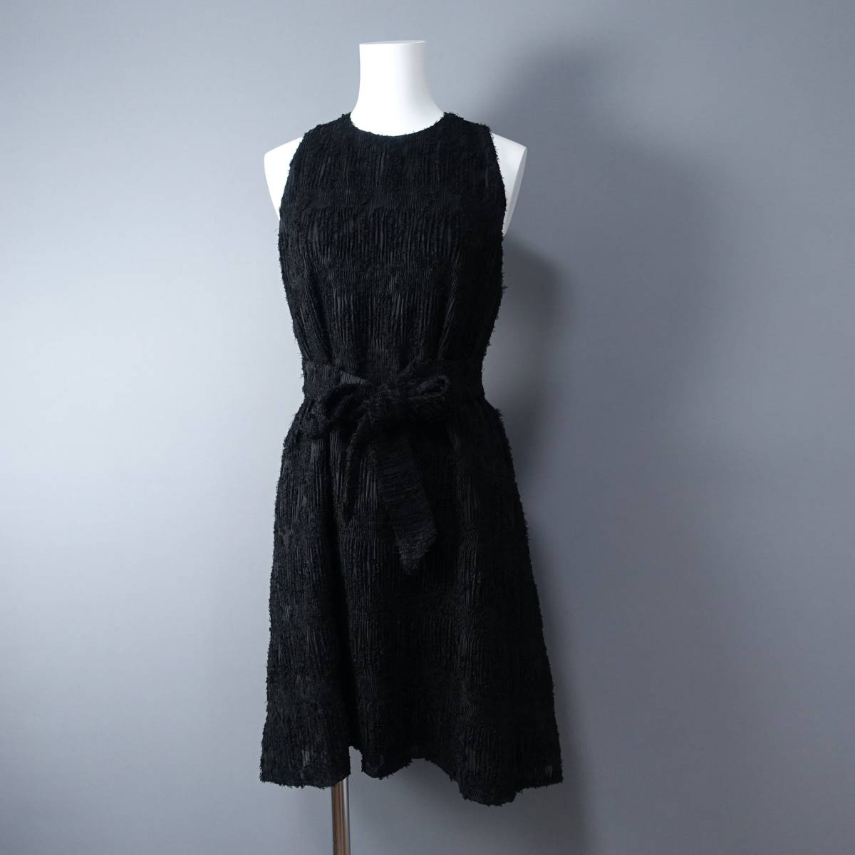 美品*sutardayclub/サタデークラブ/S/腰ひも付き/ノースリーブワンピース/ブラック/黒/レディース拍卖