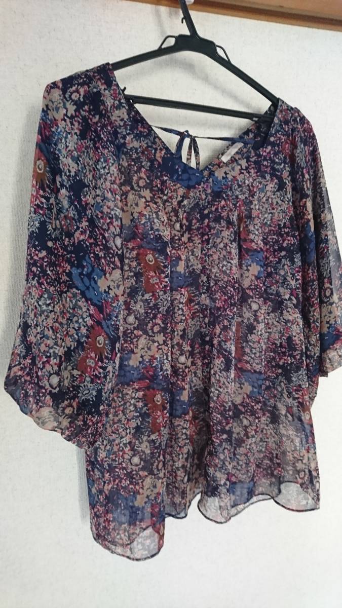 ☆全国送料無料☆バーニーズニューヨーク購入/涼しい♪チュニックブラウス七分袖フリーサイズ レディース拍卖