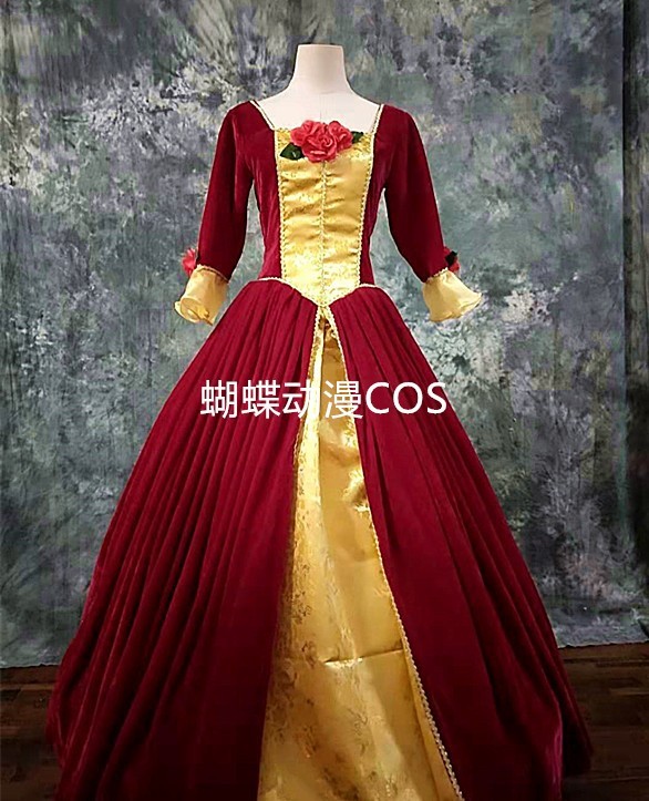 xd346ディズニー 美女と野獣 Beauty and the Beast ベル Belle プリンセス ワンピース コスプレ衣装拍卖