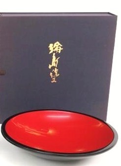 輪島塗(能州輪島 五島屋) 漆器 布着本竪地 菓子皿 24cm 839825AA661-308B拍卖