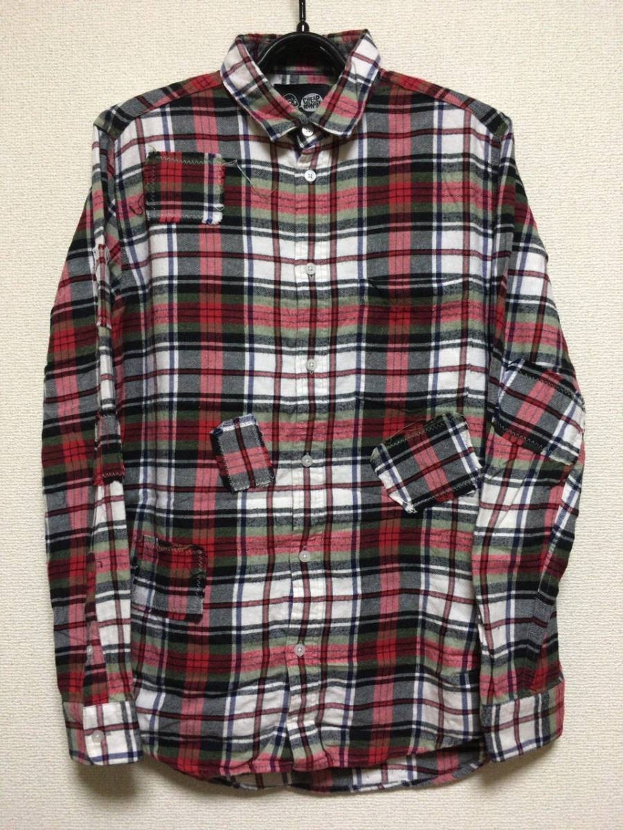 ※CHEAP MONDAY チープマンデー 0245082 リペア加工 長袖 チェックシャツ Z-BJAI.G拍卖