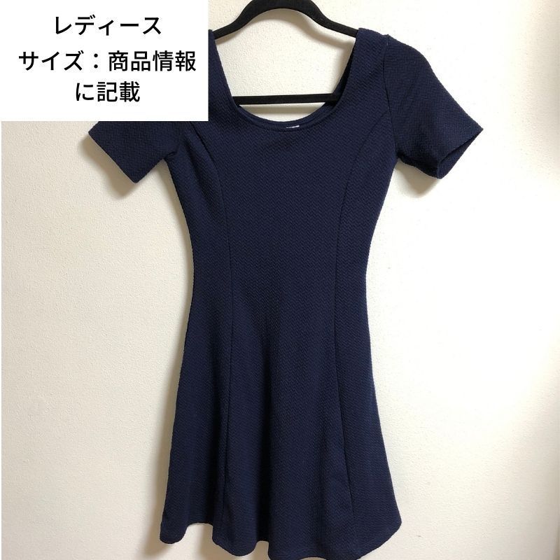 H&M ワンピース 紺色 レディース スカート 夏服 夏物 古着 程度良好 EUR36 US6 CN165/84A M相当拍卖
