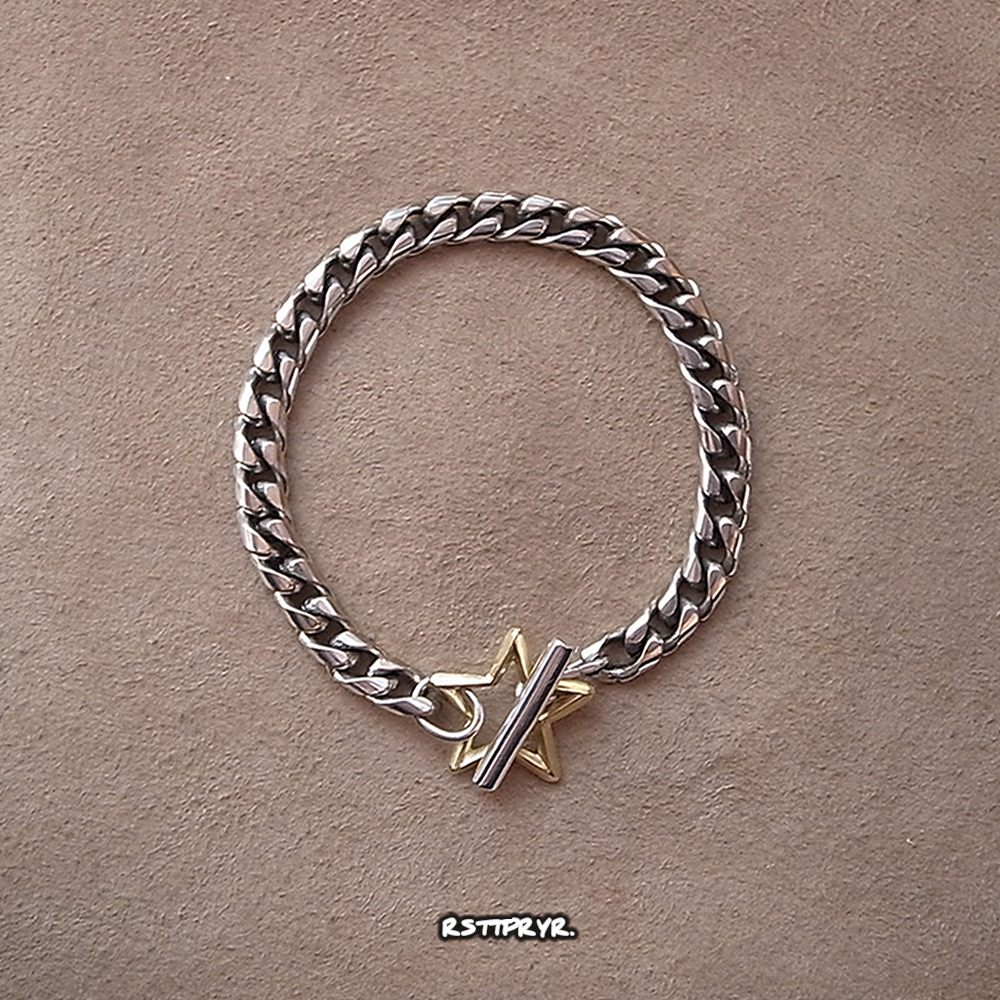 STAR 6.5mm FLAT LINK CHAIN BRACELET/ スター6.5mmフラットリンクチェーン ブレスレット拍卖