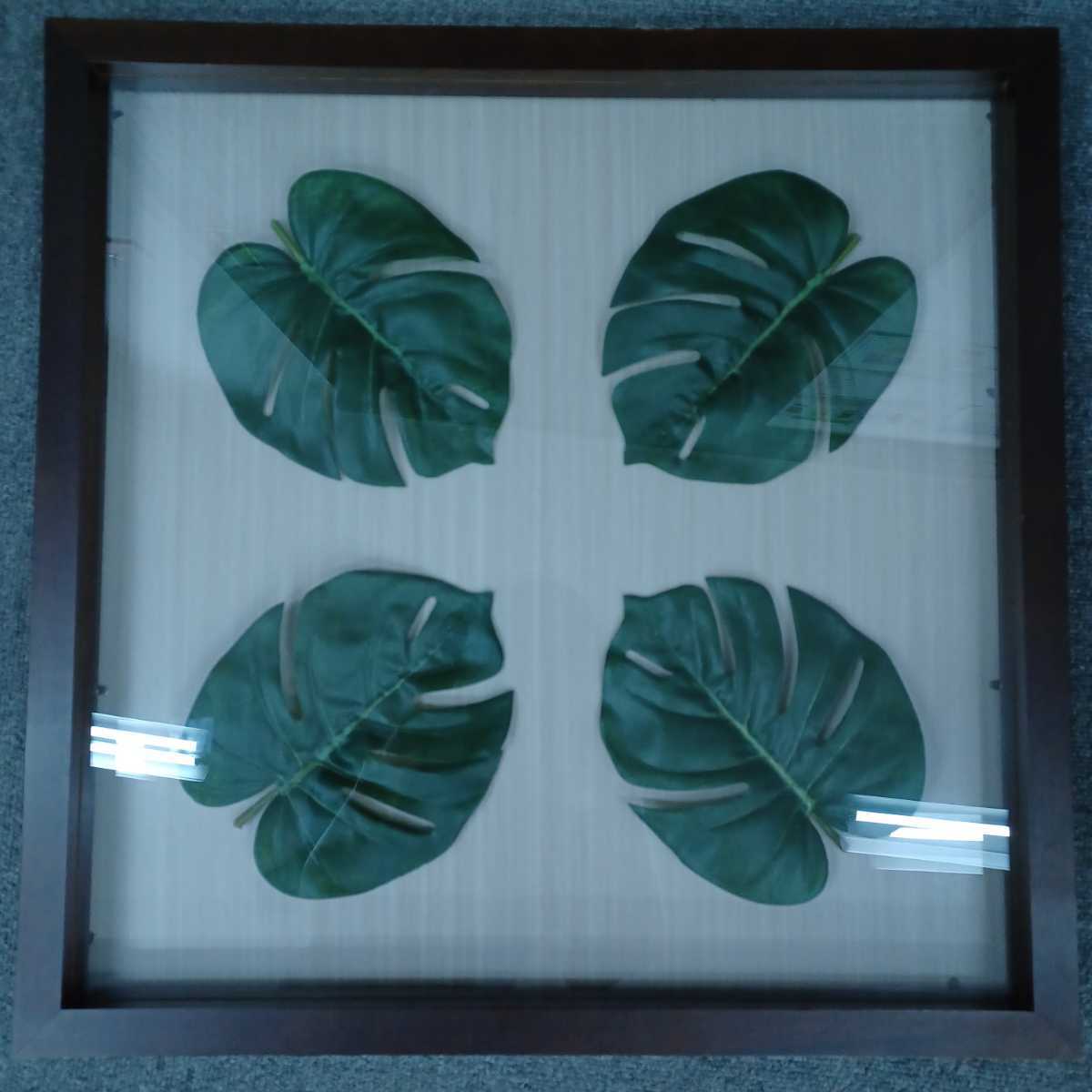 鋤)リーフフレーム アートフレーム 植物 リーフ 葉っぱ フレーム 額縁 インテリア パネル 壁掛け リビング ウッドパネル (220928j2-3拍卖