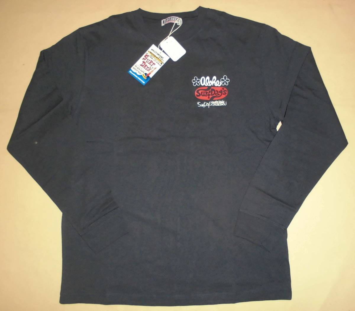 SURF DAY’S プリント 長袖Tシャツ マップ☆ネイビー L拍卖