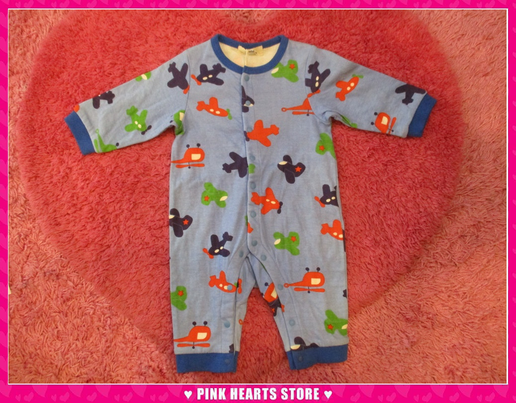 新品キッズ◇訳ありF.O KIDS(エフオーキッズ)AMPERSAND飛行機カバーオール 水色 70cm 49-7998拍卖