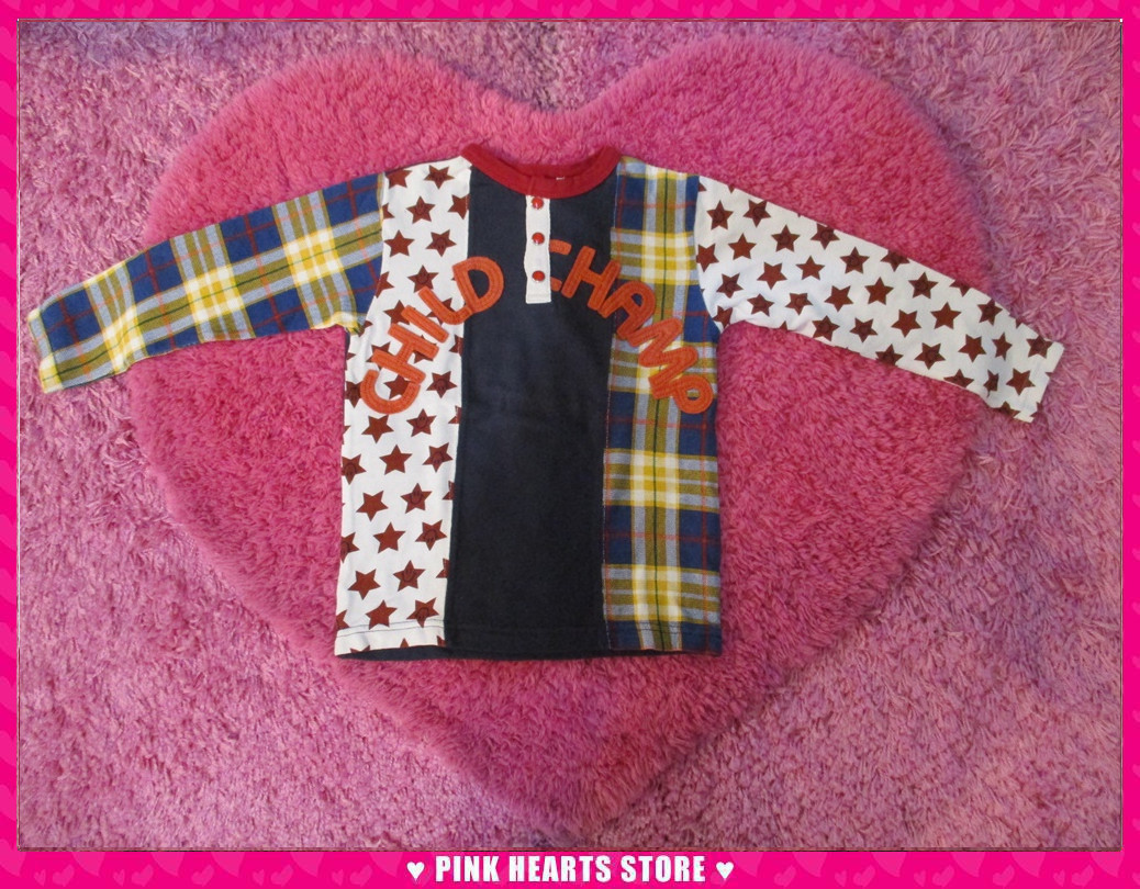 新品キッズ◇CHILD CHAMP(チャイルドチャンプ)チェック×星 CHAMPロゴT 110 67-9435拍卖