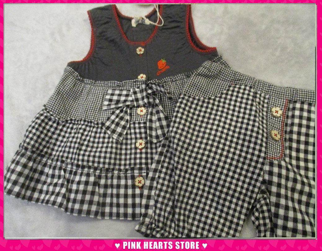 新品キッズ◇CHAMP BABY(チャンプベビー)いちご刺繍チェックベストスーツ 90cm 69-9530拍卖