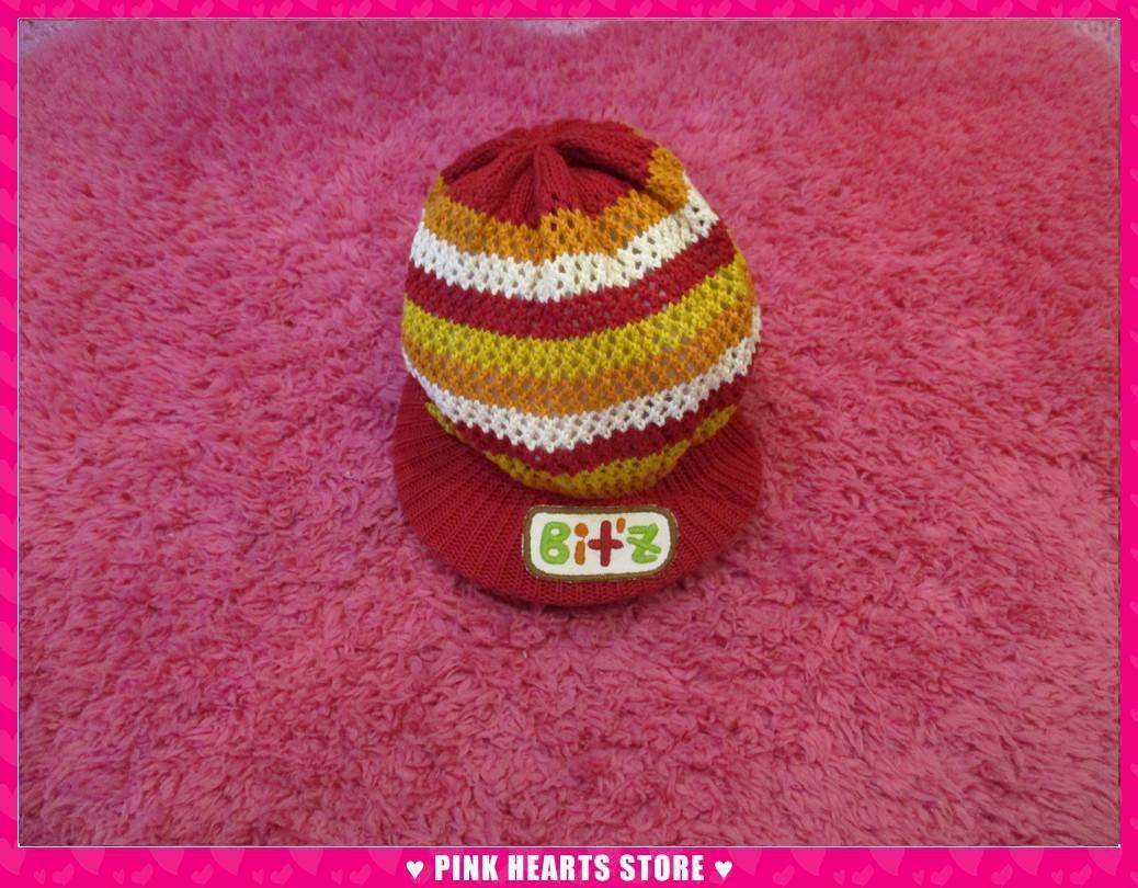 新品キッズ帽子◇値下げ!!BIT'Z(ビッツ)ボーダー ニット キャスケット M(52-56cm) 49-8812拍卖