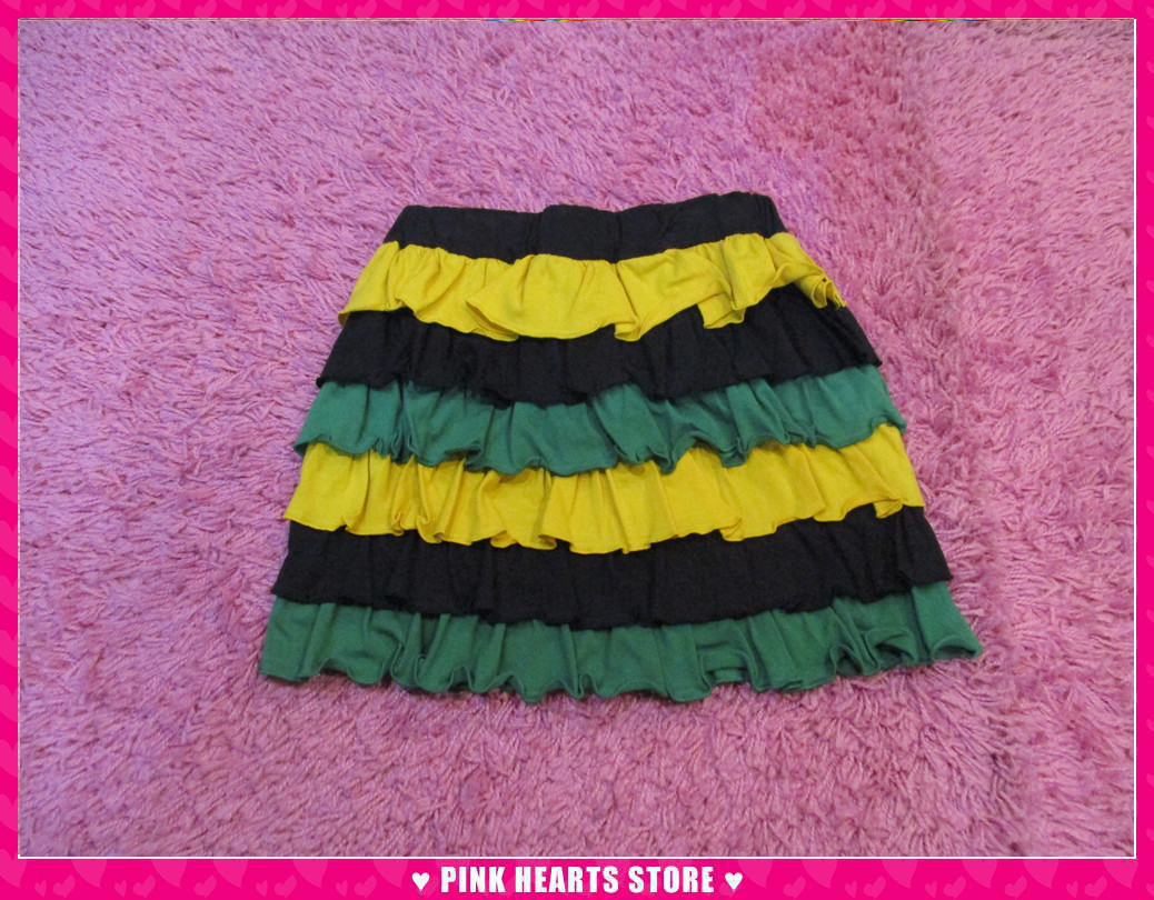 新品キッズ◇値下げ!!RASTA MANIS(ラスタマニス)フリルティアードスカート ラスタカラー 130cm 49-6058拍卖