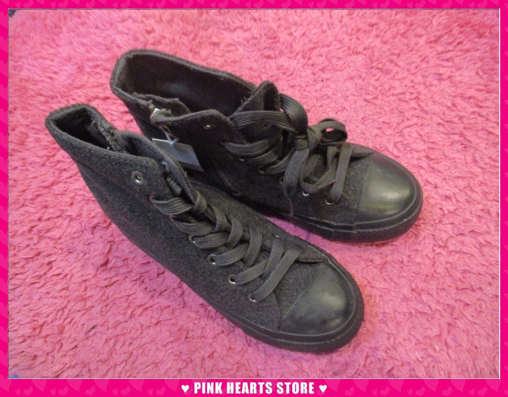 新品レディース靴◇厚底ハイカットスニーカー グレー L 68-409拍卖