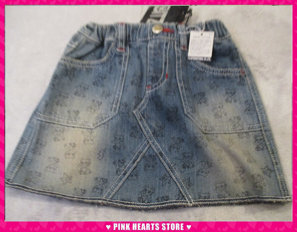 新品キッズ◇BIT'Z(ビッツ)くまプリントデニムスカート 100cm 49-7472拍卖