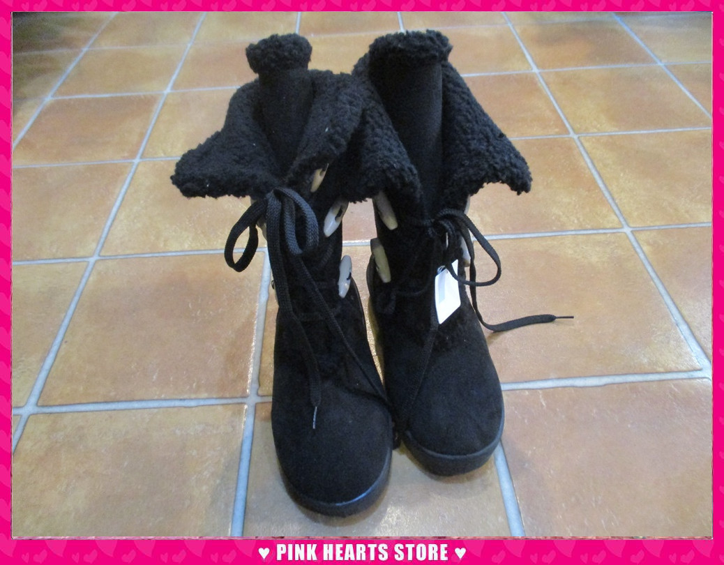 新品レディース靴◇値下げ!!Question Mark スピンドルムートン風ブーツ 黒 Sサイズ 69-312拍卖