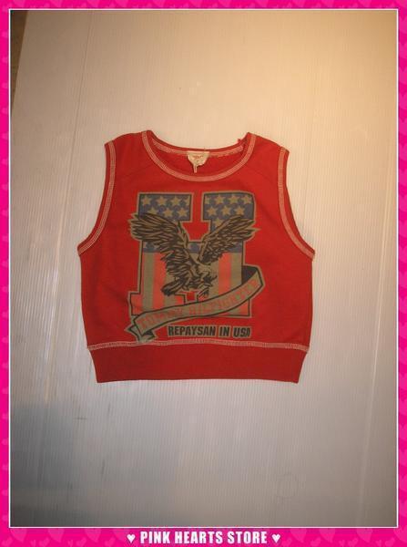 新品キッズ◇REPAYSAN(リペイザン)ハーレ風スウェットベスト 110cm エンジ拍卖