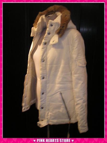 新品レディース◇値下げ!!中綿コールベロアジャケット アイボリー M-L拍卖