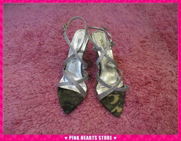 新品レディース靴◇No Commnt ラメひもウエッジソール穴あきタイプ シルバー 38(24cm) 51-54592拍卖