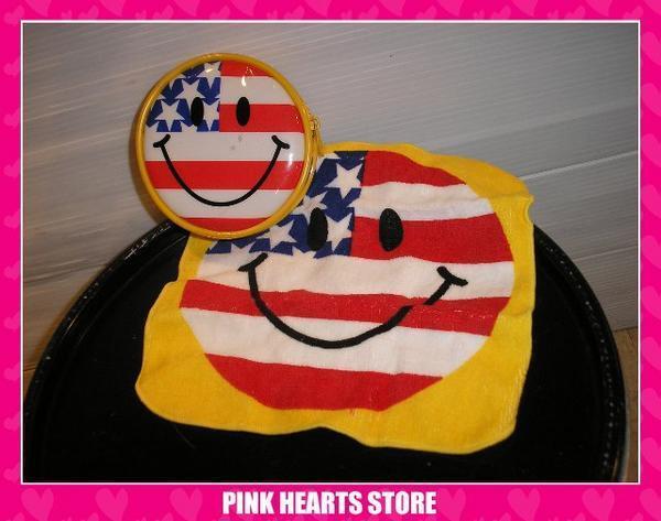 新品雑貨◇値下げ!!スマイル パイルハンカチ入 ポーチ 01-1268拍卖