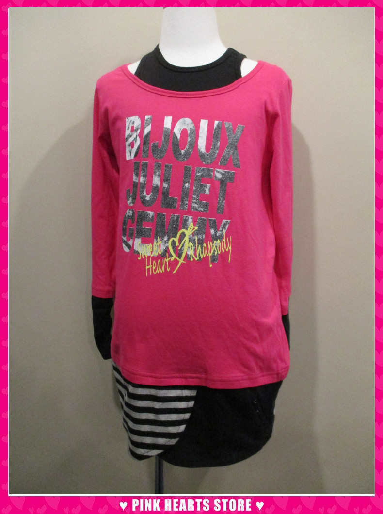 新品キッズ◇BIJOUX GIRL(ビジューガール)レイヤード風チュニック ピンク 160cm 56-41235拍卖
