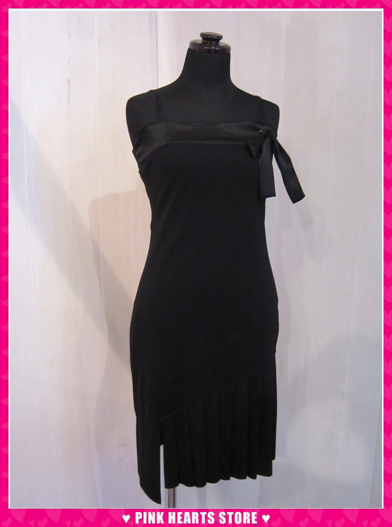 新品レディース◇値下げ!!magical kiss 胸サテンテープすそプリーツドレス ブラック 18-268拍卖