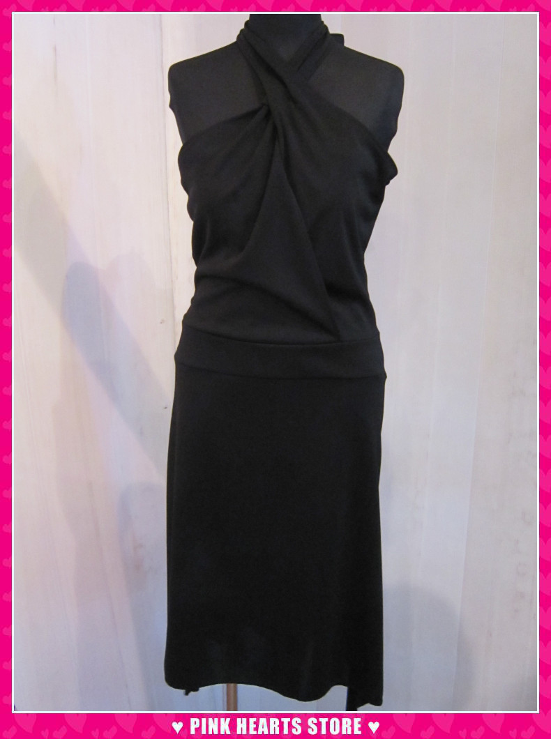 新品レディース◇値下げ!!Rose guartz 前クロスローウエスト ワンピース ドレス ブラック 15-6567拍卖