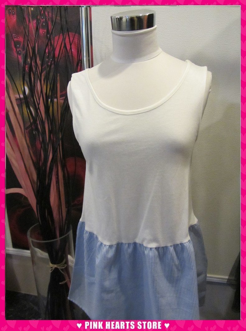 新品レディース◇PAGE ONE インナータンクトップ オフホワイト×ストライプ 42-716拍卖