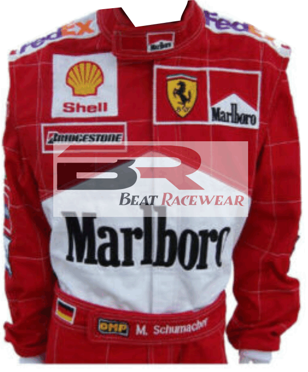 海外 限定品 送料込み ミハエル・シューマッハ 2001 printed Race suit レーシングスーツ サイズ各種 拍卖