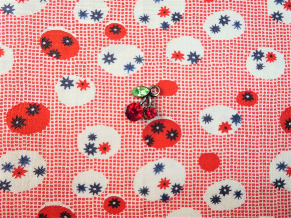 即決★レア レトロスターシュガー生地レッド☆30’sKeiフラワー拍卖