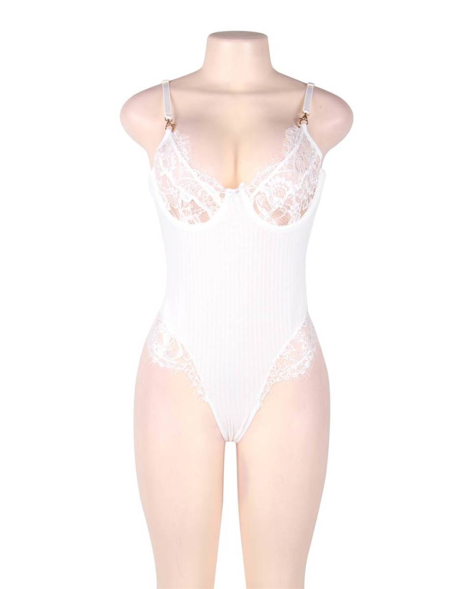 80505-2 3XLサイズ テディ ボディスーツ 下着 セクシーランジェリー 白拍卖