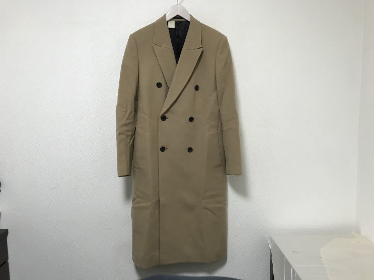 本物エヌハリウッドNHOLLYWOODエヌハリウールダブルチェスターロングコートメンズベージュビジネススーツL日本製40拍卖