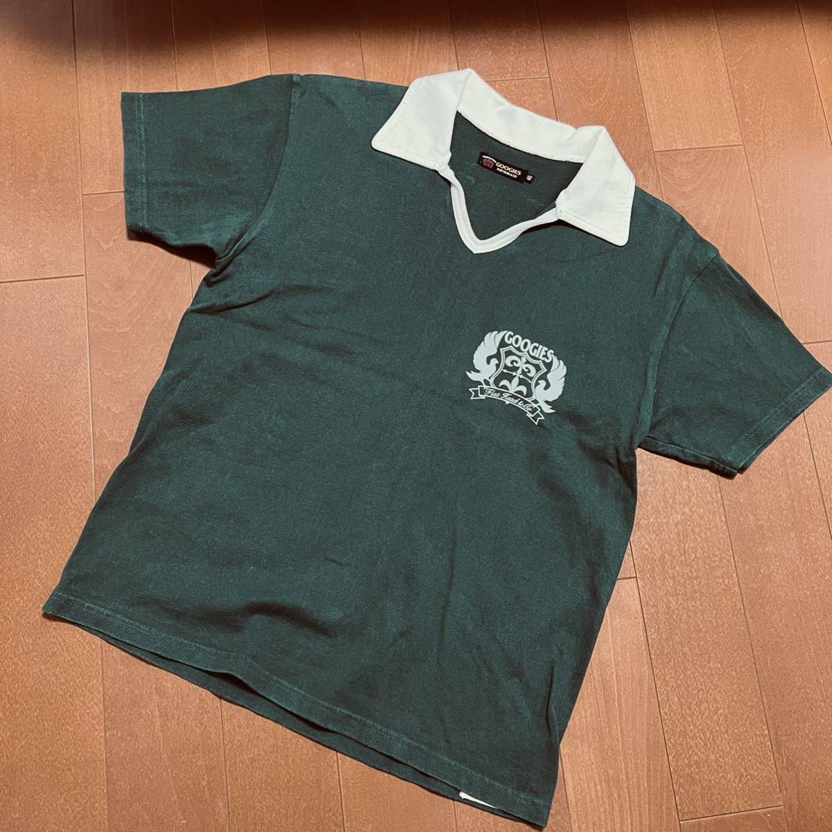 GOOGIES グーギーズ THE FLAT HEAD フラット ヘッド R.J.B RJB アールジェービー 半袖 シャツ カットソー Vネック 襟付き 40 大きめ拍卖