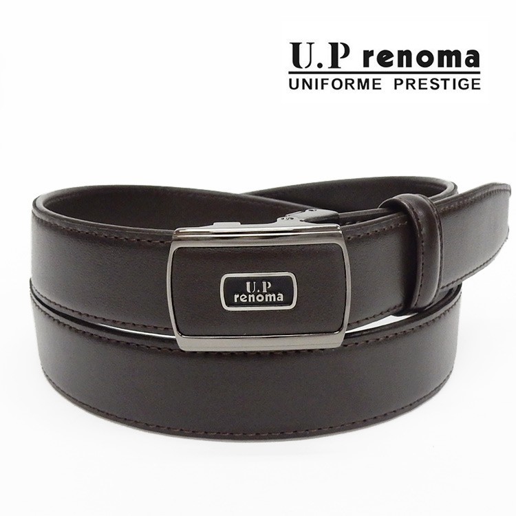 U.P renoma メンズベルト 牛革 チョコ茶 レノマ 巾29mm ビジネスベルト フィットバックル 日本製 51R161-21拍卖