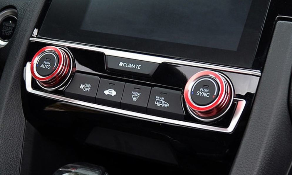 シビック FC1 FK7 FK8 ハッチバック セダン エアコン ダイヤルカバー レッド 内装 ドレスアップ カスタム パーツ アクセサリー拍卖