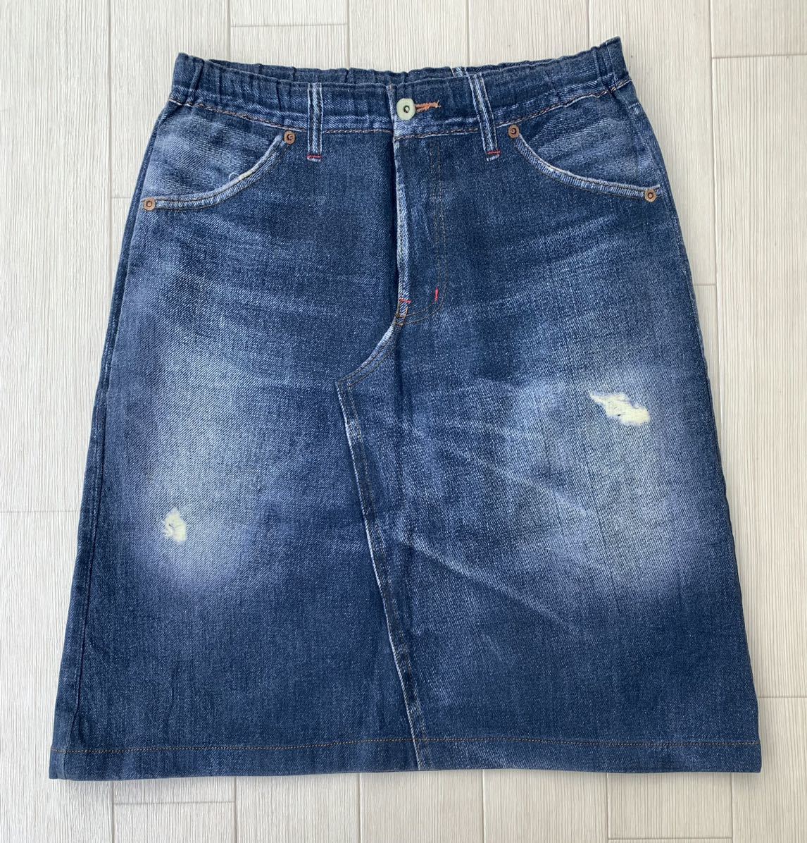 me ISSEY MIYAKE 転写デニムスカート 日本製 ミー イッセイ ミヤケ 転写プリント拍卖