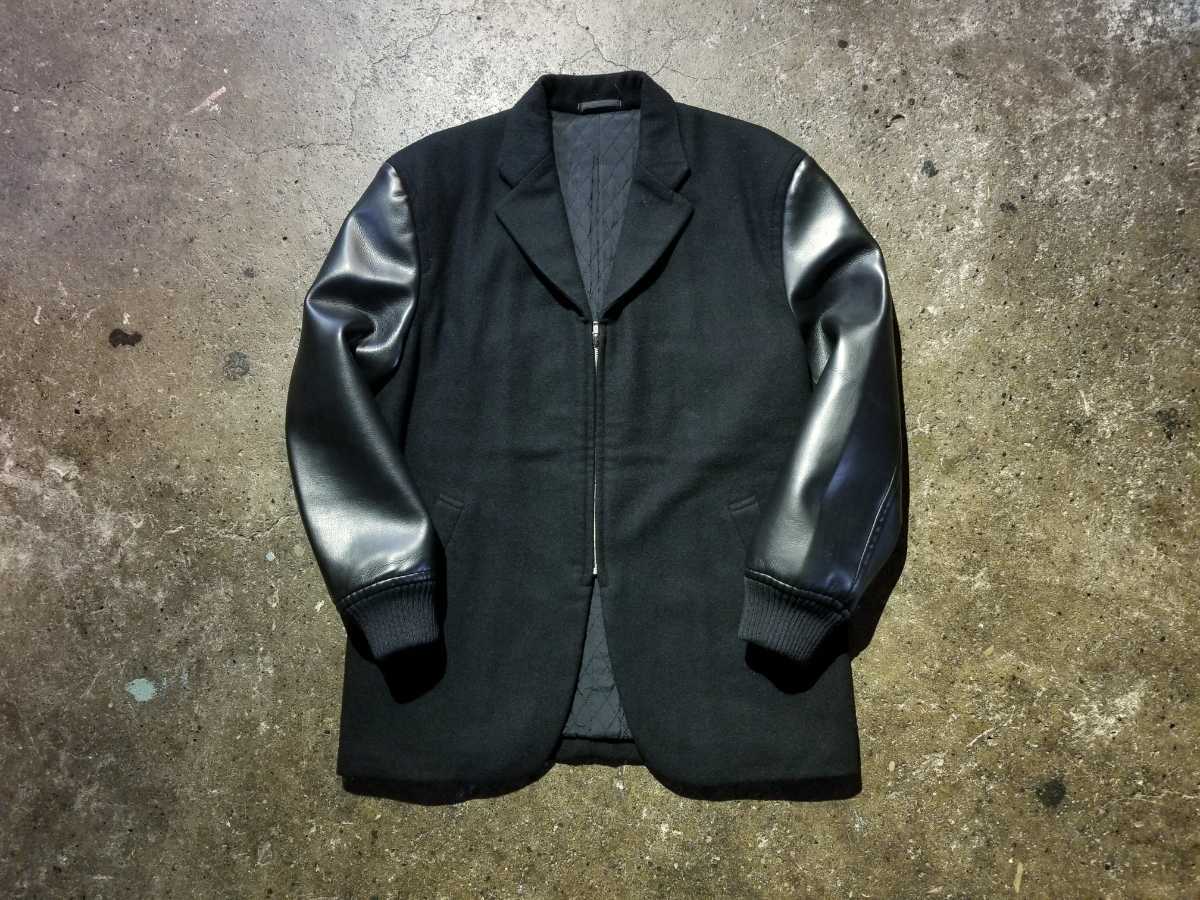 COMME des GARCONS HOMME PLUS 92AW 袖フェイクレザージャケット 1992AW AD1992 90s コムデギャルソンオムプリュス拍卖