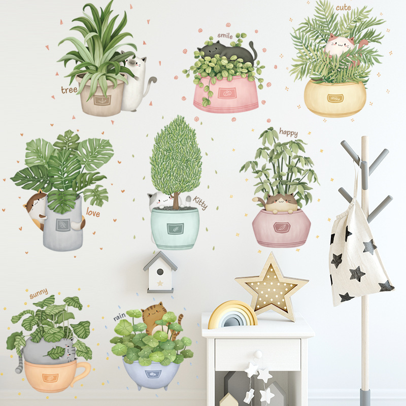 hesperus ウォールステッカー YAD068 ガーデン 植木鉢 自然 癒す DIY 壁紙 インテリアシート 剥がせるシール 送料無料拍卖