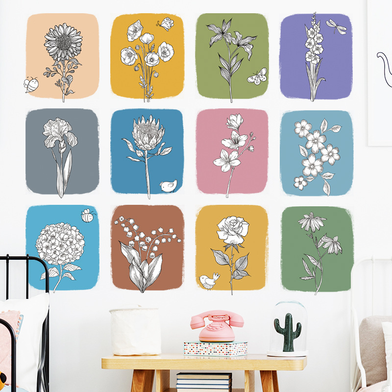 hesperus ウォールステッカー YAD087 葉 カラー 植物 自然 癒す DIY 壁紙 インテリアシート 剥がせるシール 送料無料拍卖