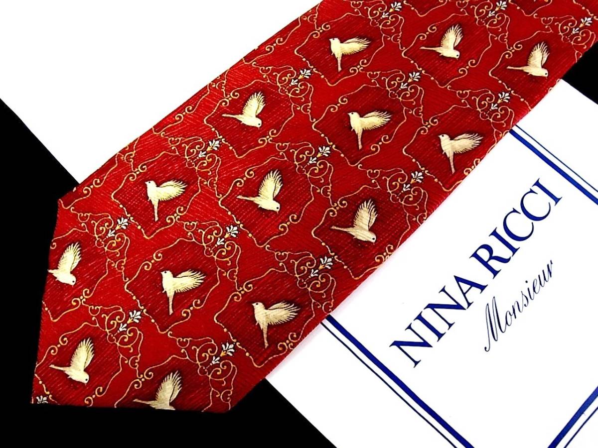 *:.*:【新品N】4887 ニナリッチ【NINA RICCI】【鳥 カモ 鴨】ネクタイ拍卖