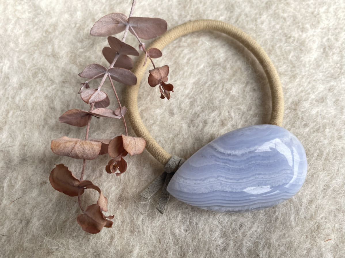 ブルーレースアゲート ヘアゴム 天然石拍卖