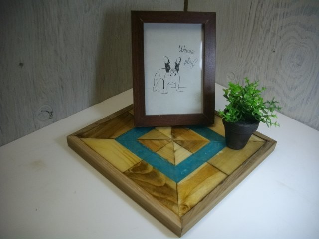 ハンドメイド カッティングボード カフェプレート 壁掛け オキナワ ブルー クリア仕上げ 一点物 オリジナル レジン拍卖