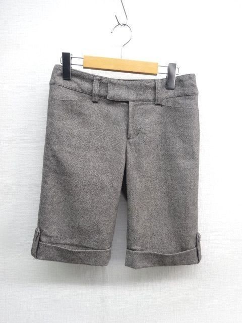 EZ1115●KUMIKYOKU ウール混ショートパンツ●S2●ブラウン 組曲 オンワード樫山拍卖