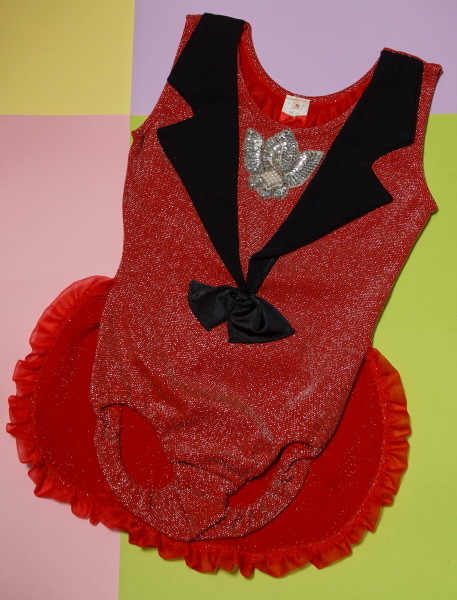 Sサイズ ラメ入り赤色レオタード イベント衣装 マジシャン拍卖