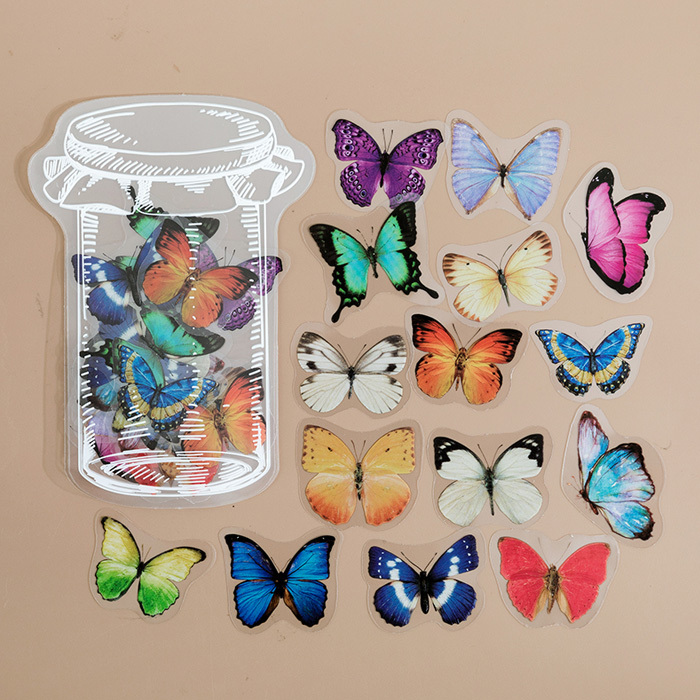 35枚 シール 蝶 瓶 アンティーク ビンテージ コラージュ 0484-3拍卖