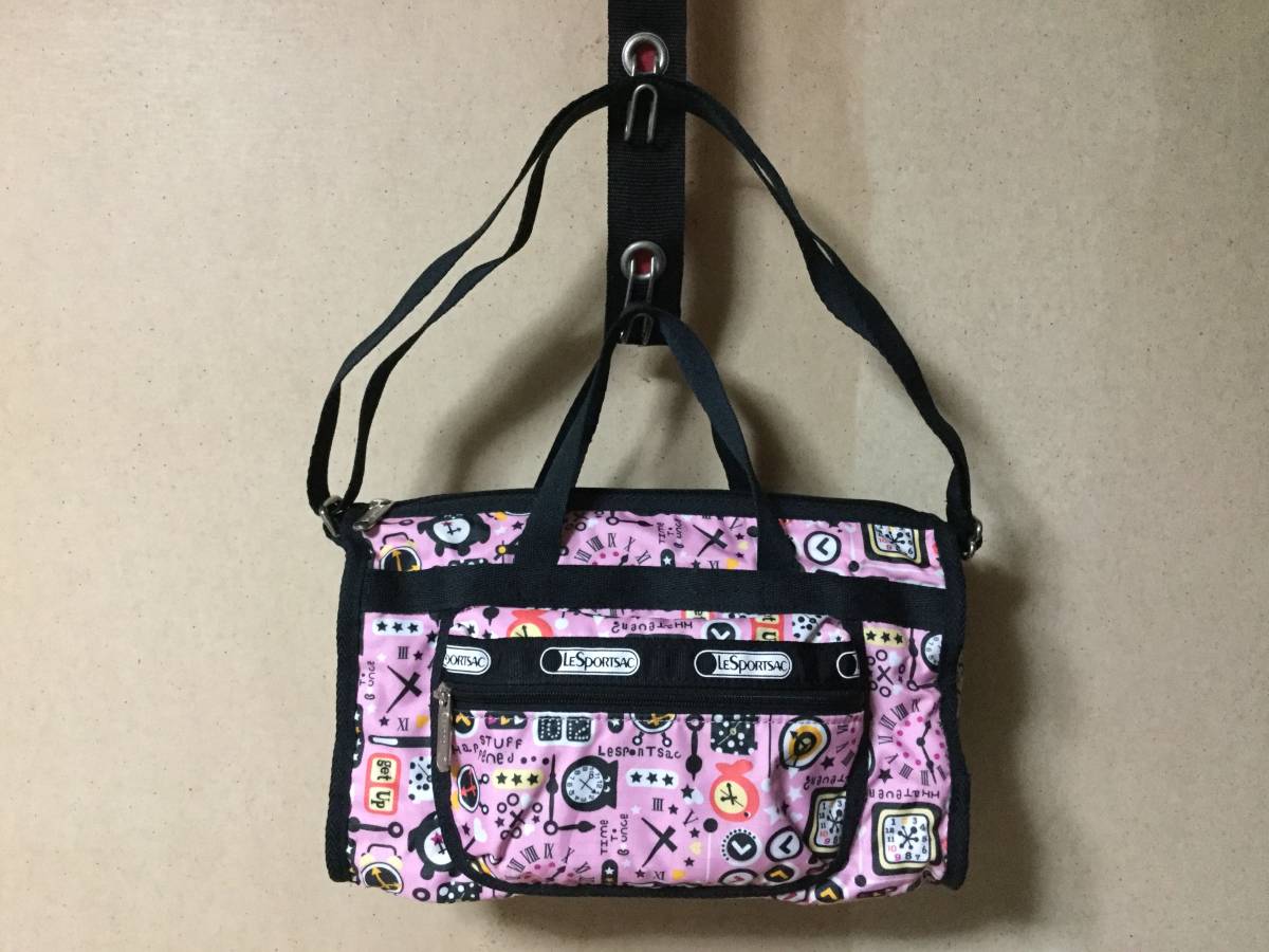 未使用★LeSportsac / レスポートサック・BROOKE(2wayショルダーバッグ)「TICK TOCK」直営店限定柄★さまざまな時計柄拍卖