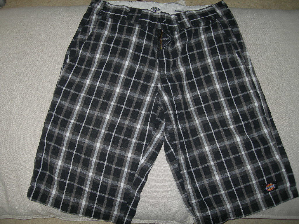 Dickies ショートパンツ ディッキーズ チェック柄 W30 古着 ワーク ショーツ ③ まあまあ美品 ブラック X チャコールグレー系 チェック USA拍卖