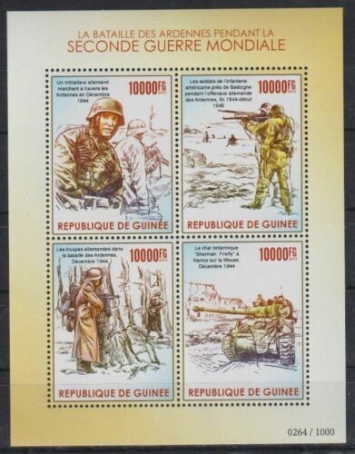 ギニア切手『アルデンヌ攻防戦70周年』2015 4枚シート拍卖