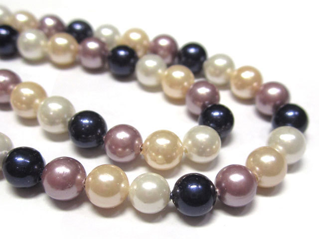 シェルパール マルチカラー ラウンド 約6mm ブルーパープル 連販売 真珠 ビーズ 天然石 貝パール 貝殻 3001342☆拍卖