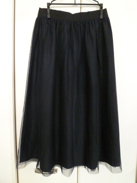 GLOBAL WORK/グローバルワーク□紺チュールフレアーロングスカートM/ネイビーアダストリア□SK616拍卖