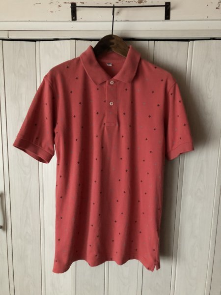 ◆UNIQLO/ユニクロ/オレンジ系半袖ポロシャツ/M◆y拍卖