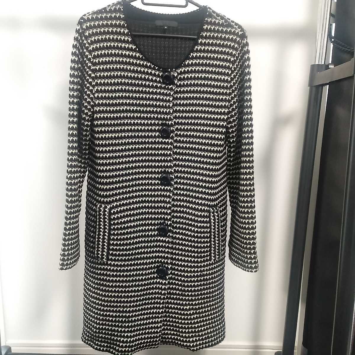 iCB ウールマーク ツイード ジャケット ウール ロング ミドル ニット カーディガン オンワード コート 送料無料拍卖